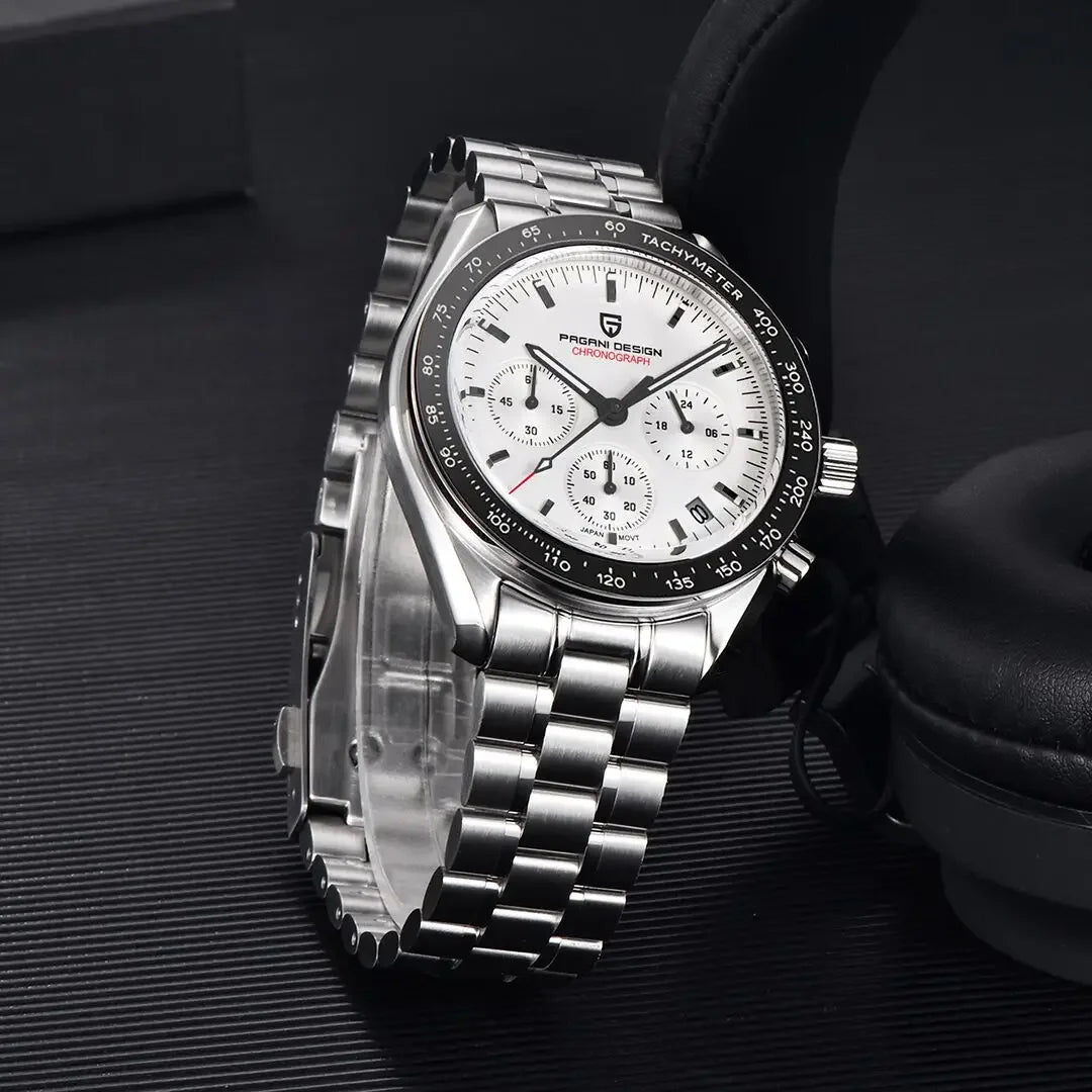 RBB PD-1701 V5 Men’s Chronograph Watch – 2024 Luxury Quartz Sports Timepiece with AR Sapphire Glass & 100M Water Resistance
