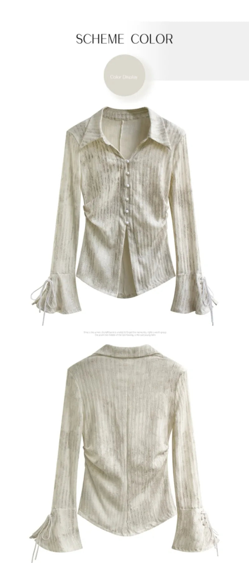 French Style Flare Sleeve Shirts for Women Retro Chic Lace-up Spring Autumn Elegant Feminine Sexy Tops Aesthetic Clothes Popular