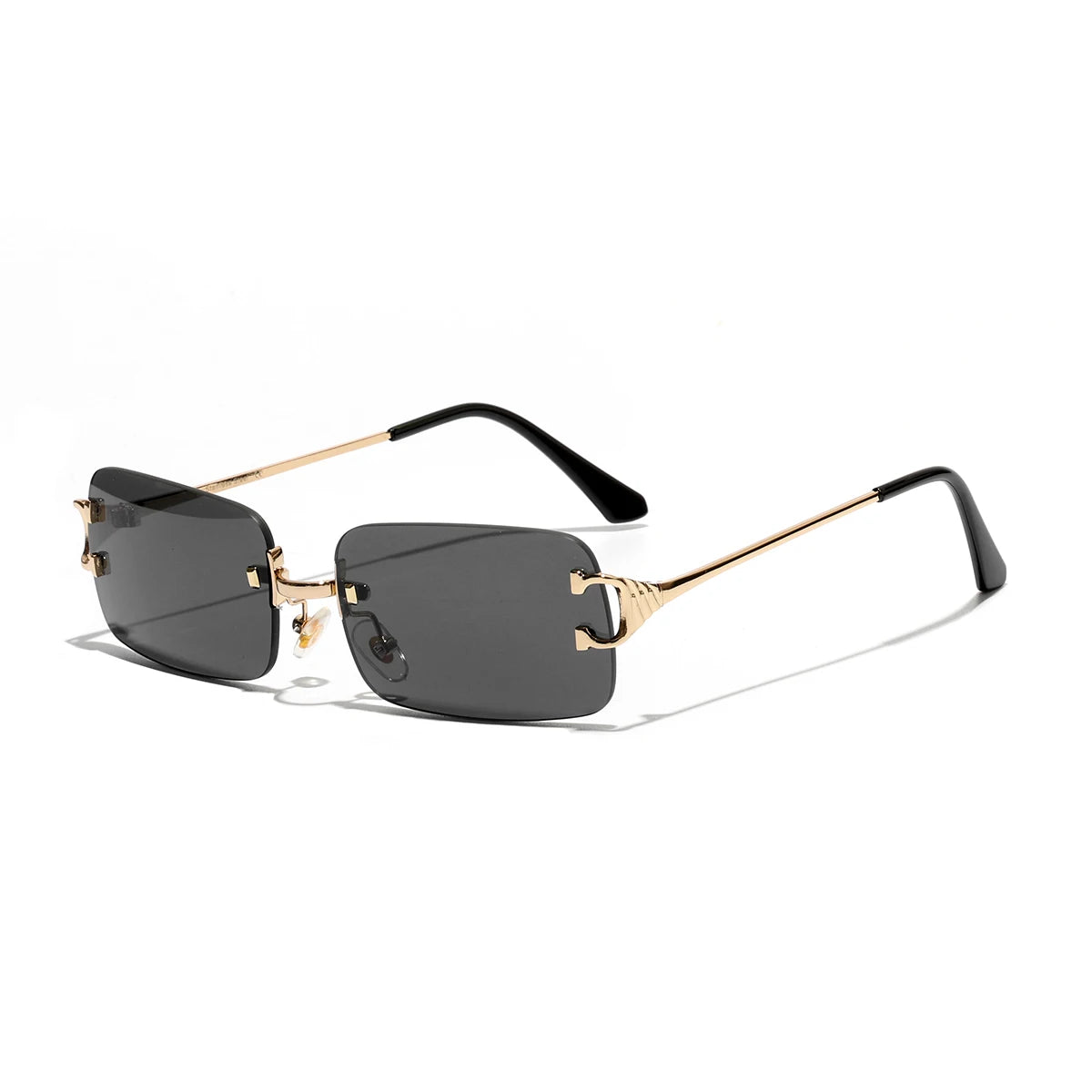 RBB 2025 Rimless Square UV400 Sunglasses – Unisex Designer Outdoor Metal Frame Shades