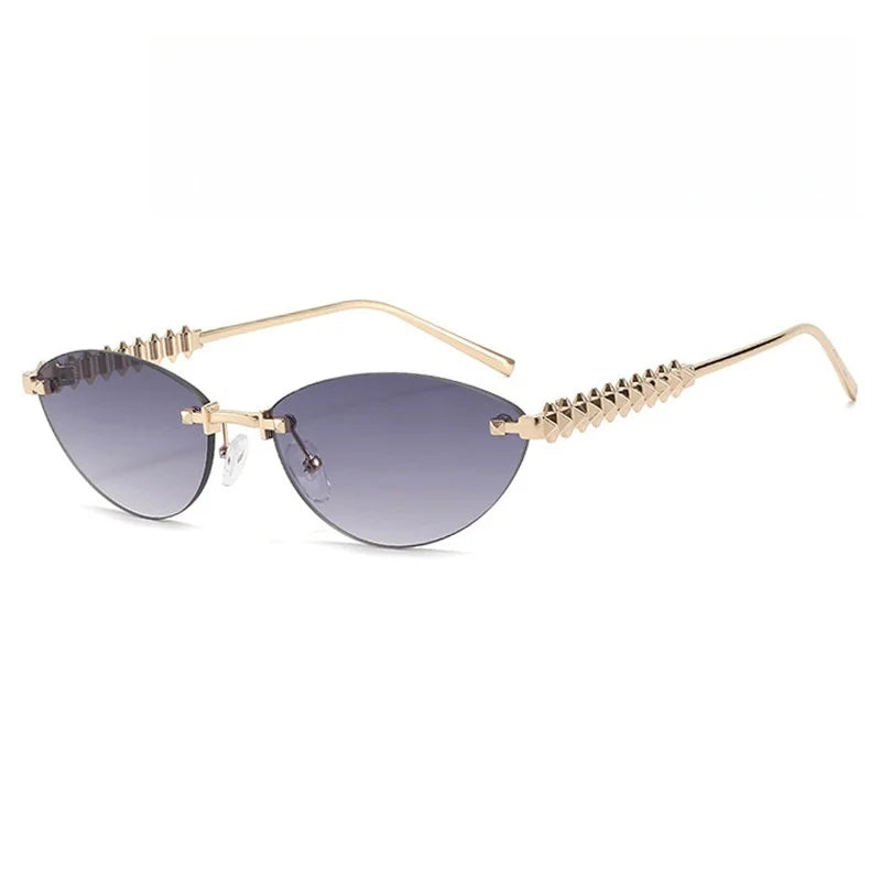 RBB Rimless Cat Eye Sunglasses for Women | Vintage Metal Frame | RBB UV400 Fashion Eyewear