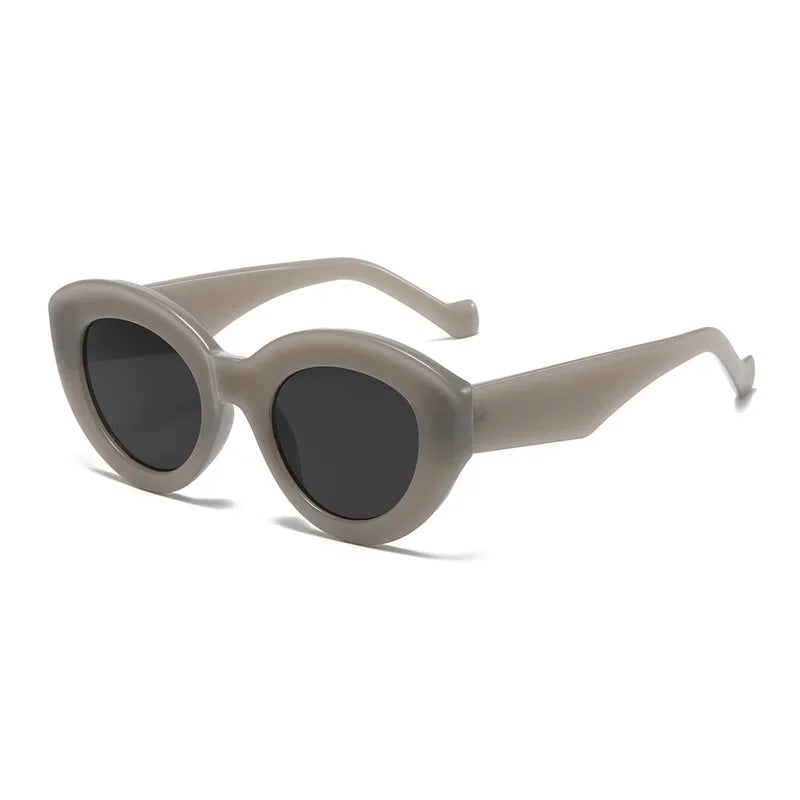 RBB Oversized Cat Eye Sunglasses – Green Striped Retro UV400 Shades