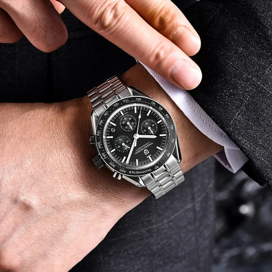 RBB 2025 DESIGN V5 Moon Men's Luxury Quartz Chronograph Watch – Waterproof Sport Stainless Steel Timepiece