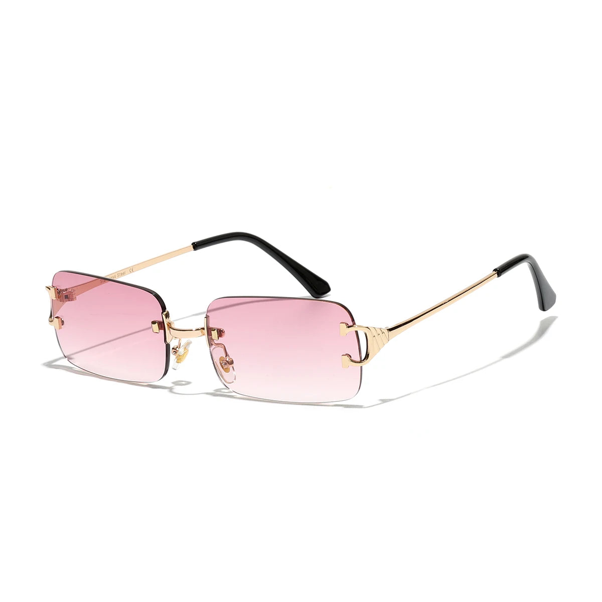 RBB 2025 Rimless Square UV400 Sunglasses – Unisex Designer Outdoor Metal Frame Shades