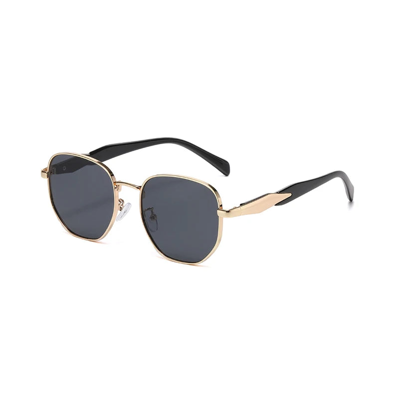 RBB Street Photography Round Metal Sunglasses – Trendy UV Anti-Retro Eyewear for Women