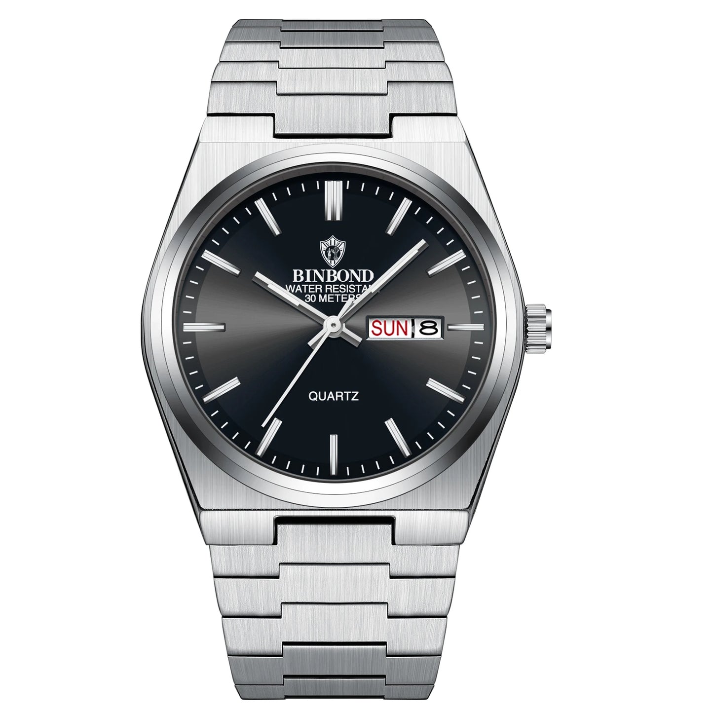 RBB Luxury Men’s Quartz Watch – Stainless Steel, Date & Week Display, Waterproof, Luminous