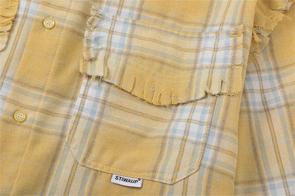 Elegant Women's Blouses 2024 Autumn 100 Cotton Yellow Plaid Shirts for Women Ladies Clothes in Offers Women's Long Sleeve Top