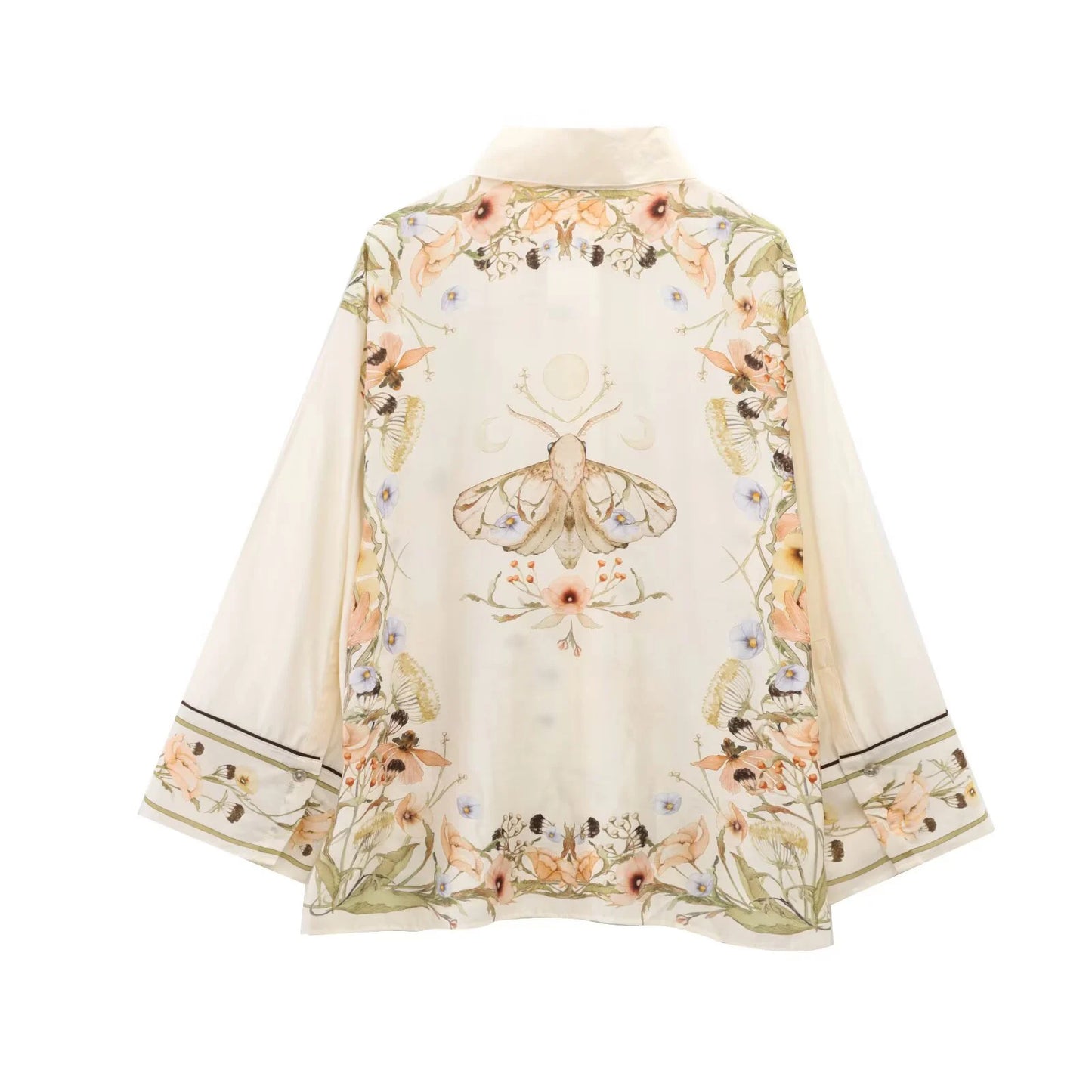 European And American 2025 Spring And Summer New Women's Casual Style Simple Flower Printed Shirt