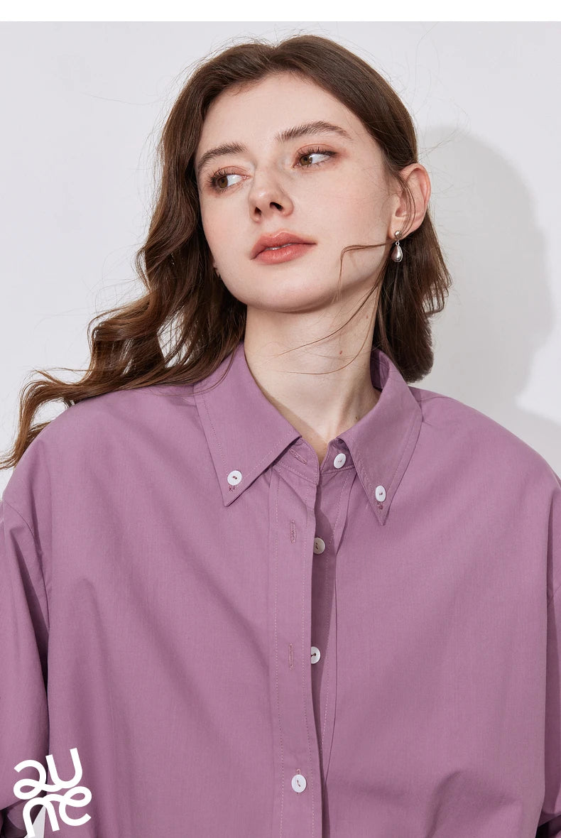 TOYOUTH Women Blouse Shirt 2025 Spring New Lyocell Long Sleeve Striped Cotton Sunscreen OL Shirt Tops