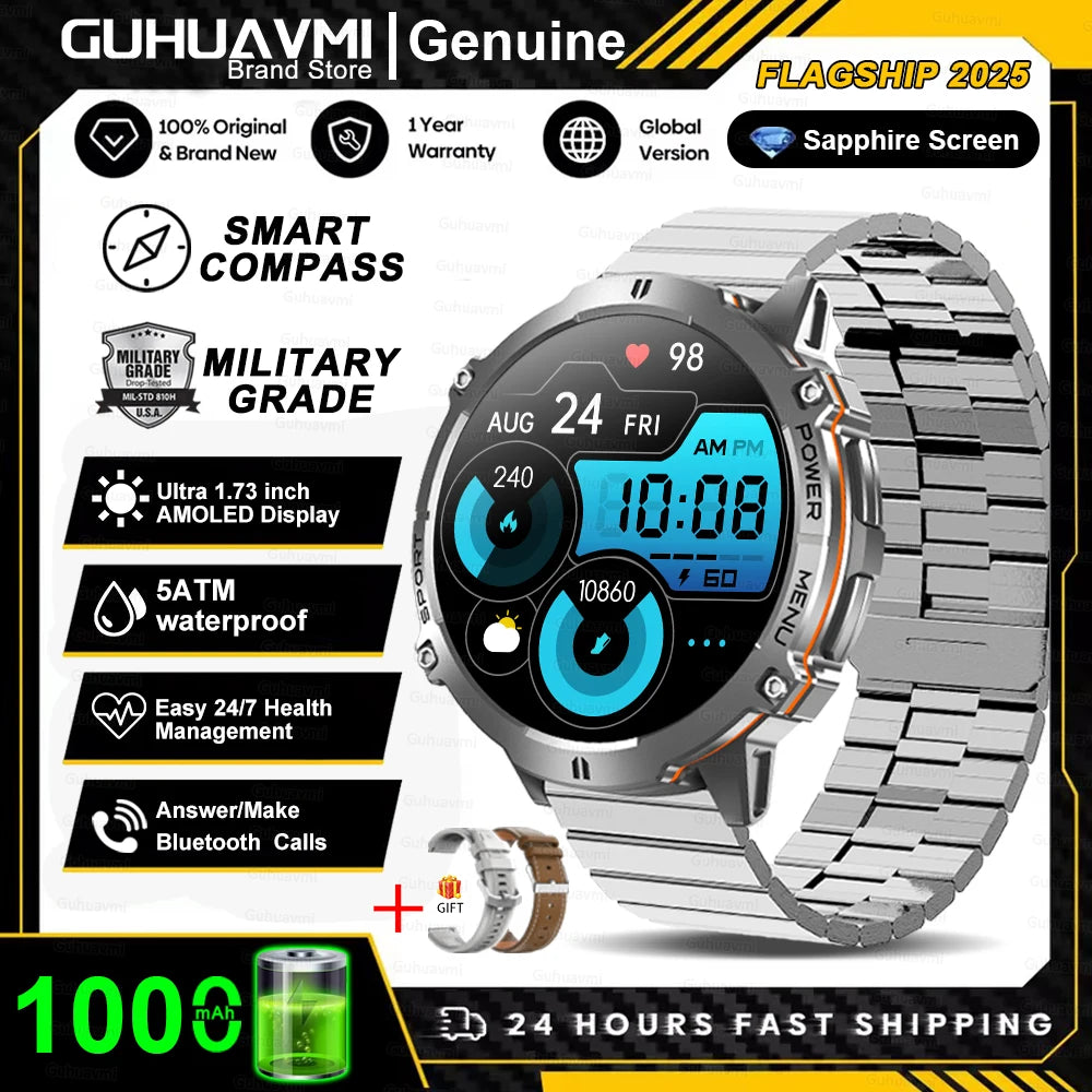 RBB X3 Rugged Smartwatch – 1000 mAh Battery, GPS Tracking & Bluetooth Calls