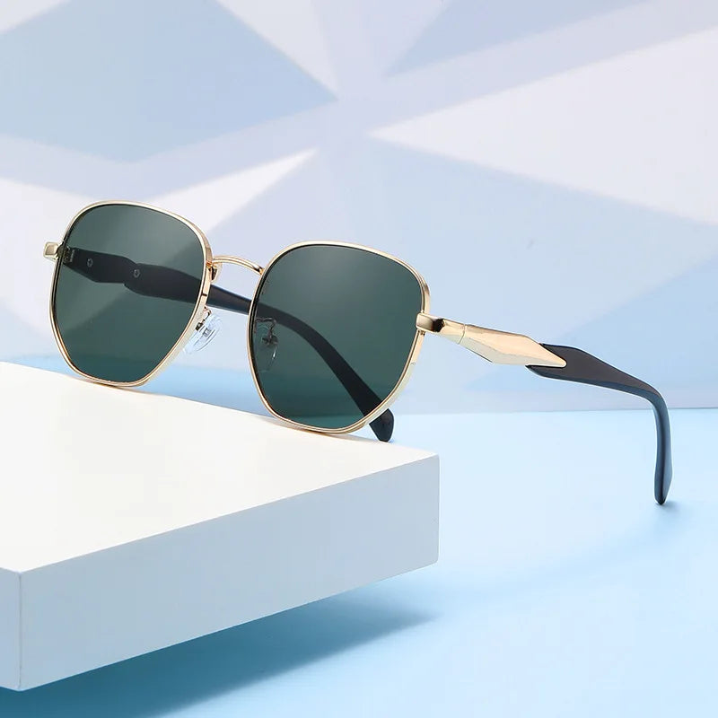 RBB Street Photography Round Metal Sunglasses – Trendy UV Anti-Retro Eyewear for Women