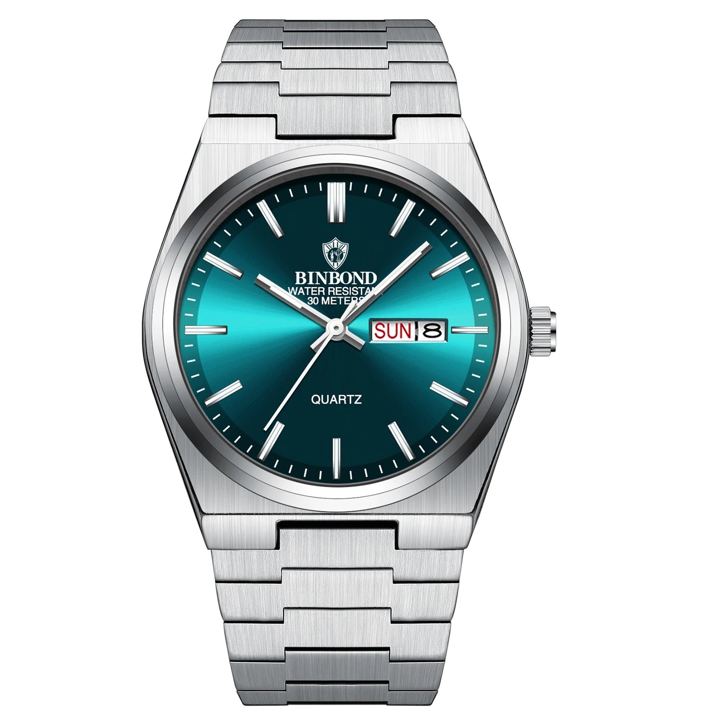 RBB Luxury Men’s Quartz Watch – Stainless Steel, Date & Week Display, Waterproof, Luminous