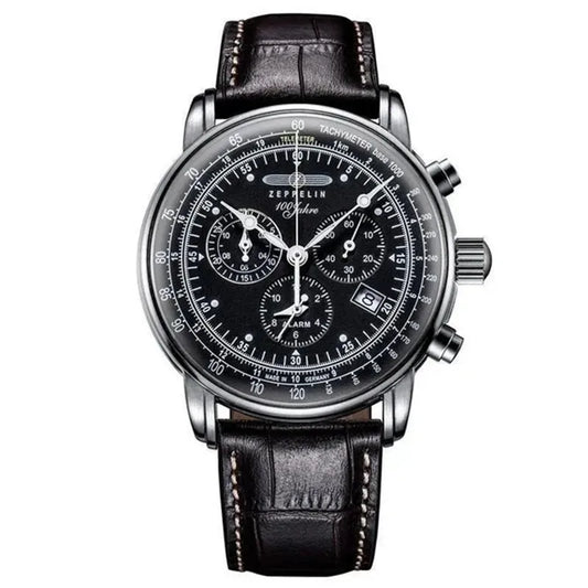 RBB Men’s Luxury Zeppelin Airship Watch – Leather Band, Business Casual Elegance
