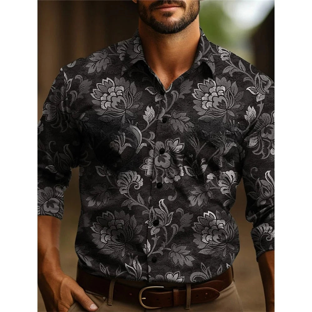 RBB Men’s Yellowstone Western Denim Shirt – Two-Tone Patchwork, Casual Long Sleeve
