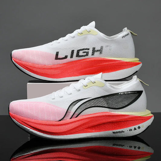 Men’s Fashion Running Shoes – Breathable Mesh, Carbon Plate, Rubber Outsole | Red Rabbit Limited Edition