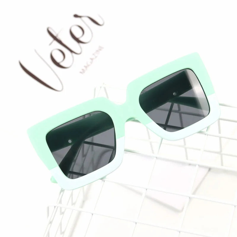 RBB Kids Oversized Square Sunglasses – Trendy Double-Color Frame Eyewear for Boys & Girls