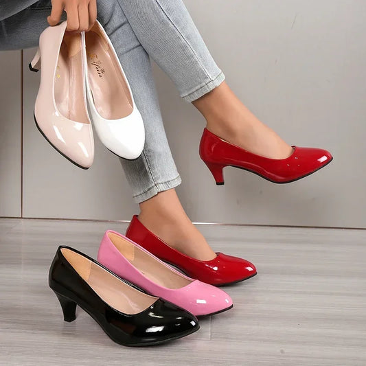 RBB Women’s Nude Pumps – Shallow Toe Low Heels for Office, Wedding & Party