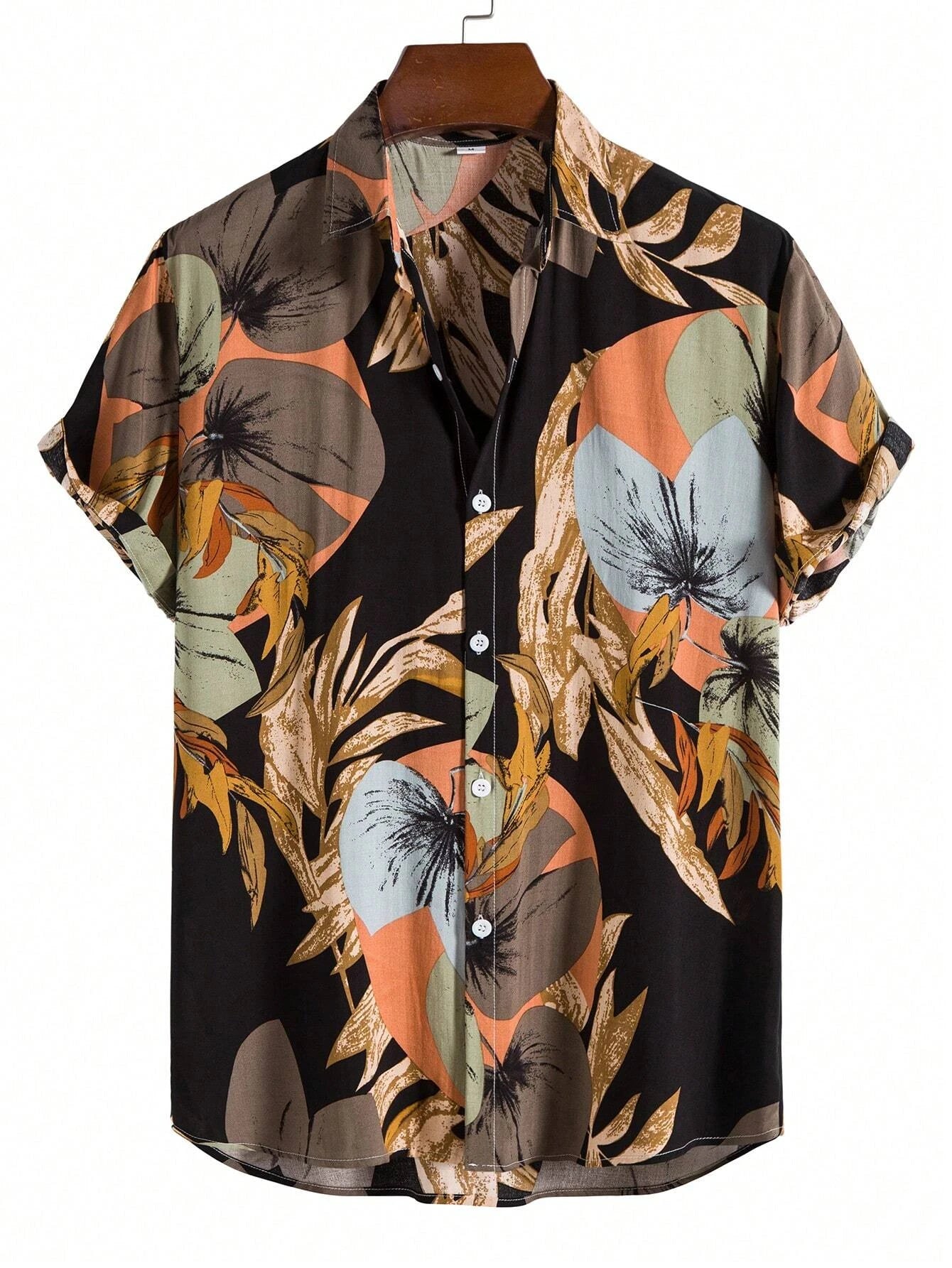 RBB Men’s Coconut Tree Print Shirt – Casual Summer Button-Down
