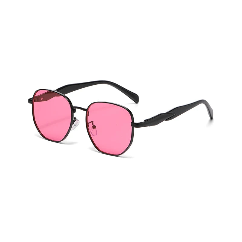 RBB Street Photography Round Metal Sunglasses – Trendy UV Anti-Retro Eyewear for Women
