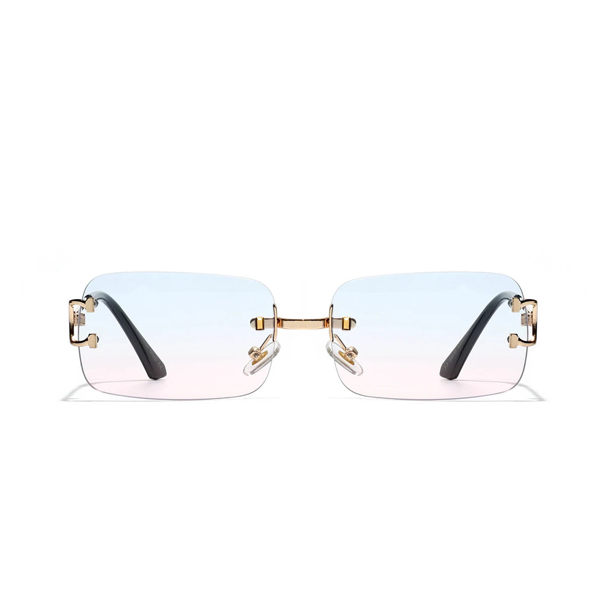 RBB 2025 Rimless Square UV400 Sunglasses – Unisex Designer Outdoor Metal Frame Shades