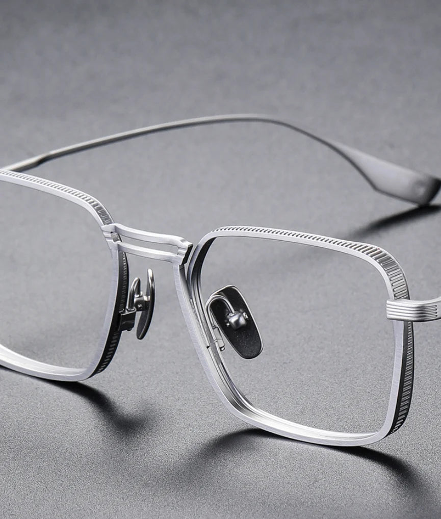 RBB Retro Square Optical Glasses – Pure Titanium Eyeglass Frames for Men & Women