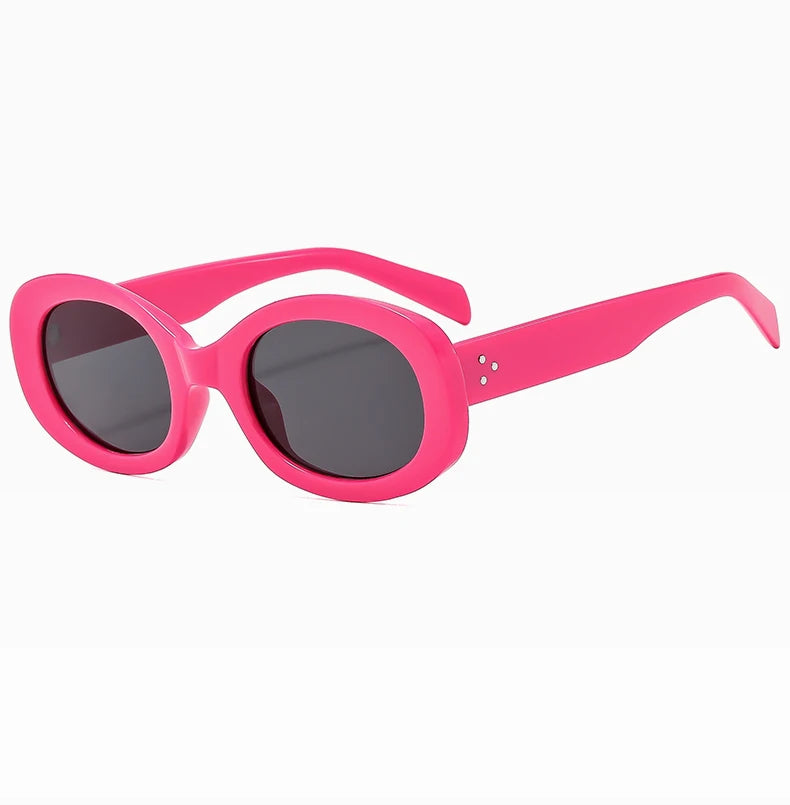 RBB 2024 Retro Oval Sunglasses – Small Frame Y2K Fashion UV400 Eyewear for Women