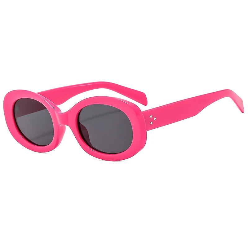 RBB 2024 Retro Oval Sunglasses – Small Frame Y2K Fashion UV400 Eyewear for Women