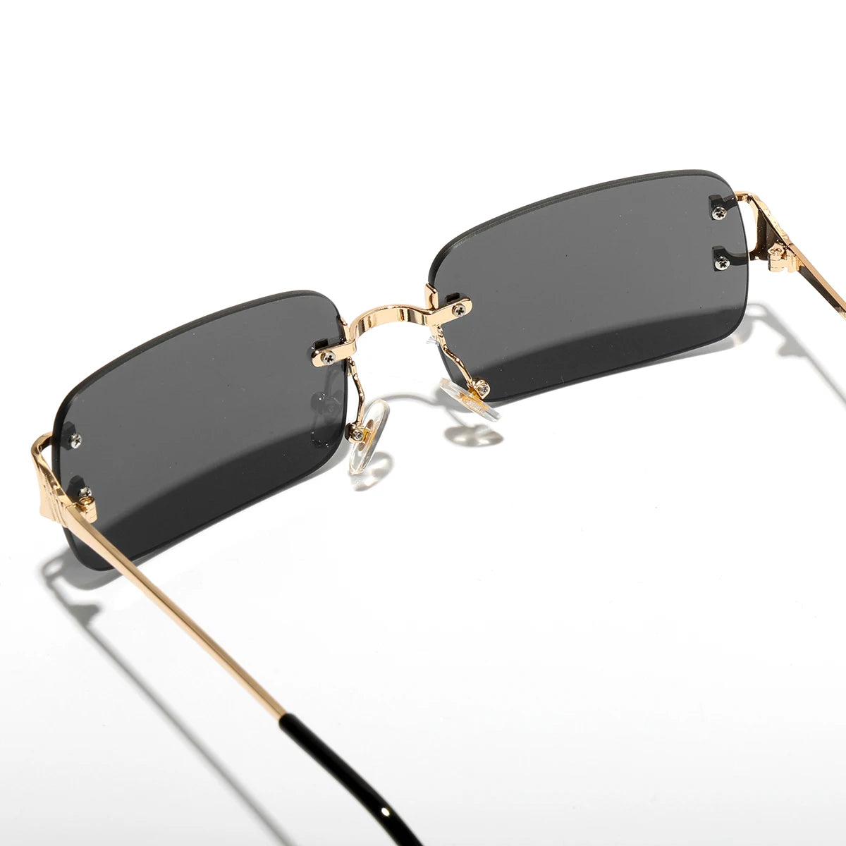 RBB 2025 Rimless Square UV400 Sunglasses – Unisex Designer Outdoor Metal Frame Shades