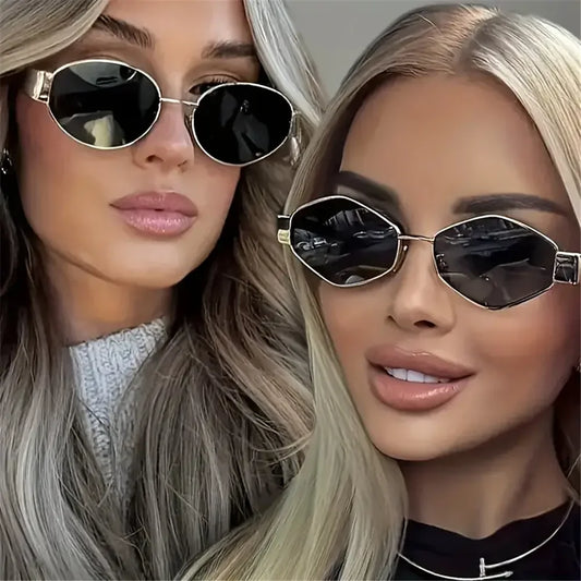 RBB Vintage Punk Round Sunglasses for Women (2PCS) | Retro Metal Frame | RBB Fashion Eyewear