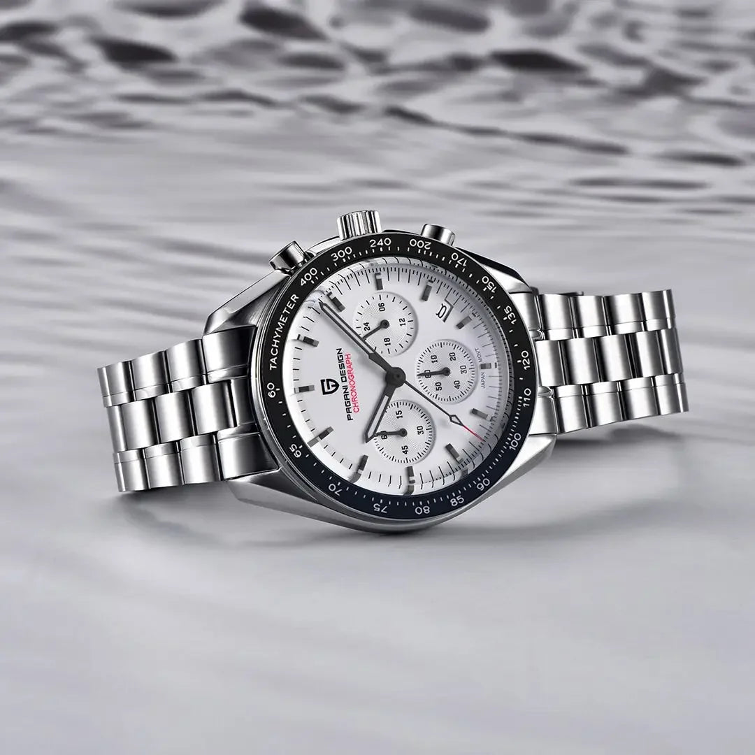 RBB PD-1701 V5 Men’s Chronograph Watch – 2024 Luxury Quartz Sports Timepiece with AR Sapphire Glass & 100M Water Resistance