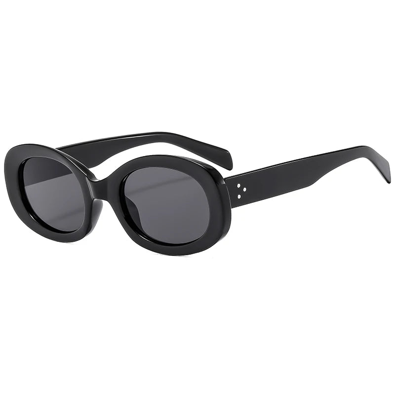 RBB 2024 Retro Oval Sunglasses – Small Frame Y2K Fashion UV400 Eyewear for Women