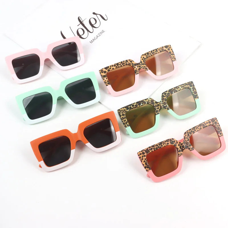 RBB Kids Oversized Square Sunglasses – Trendy Double-Color Frame Eyewear for Boys & Girls
