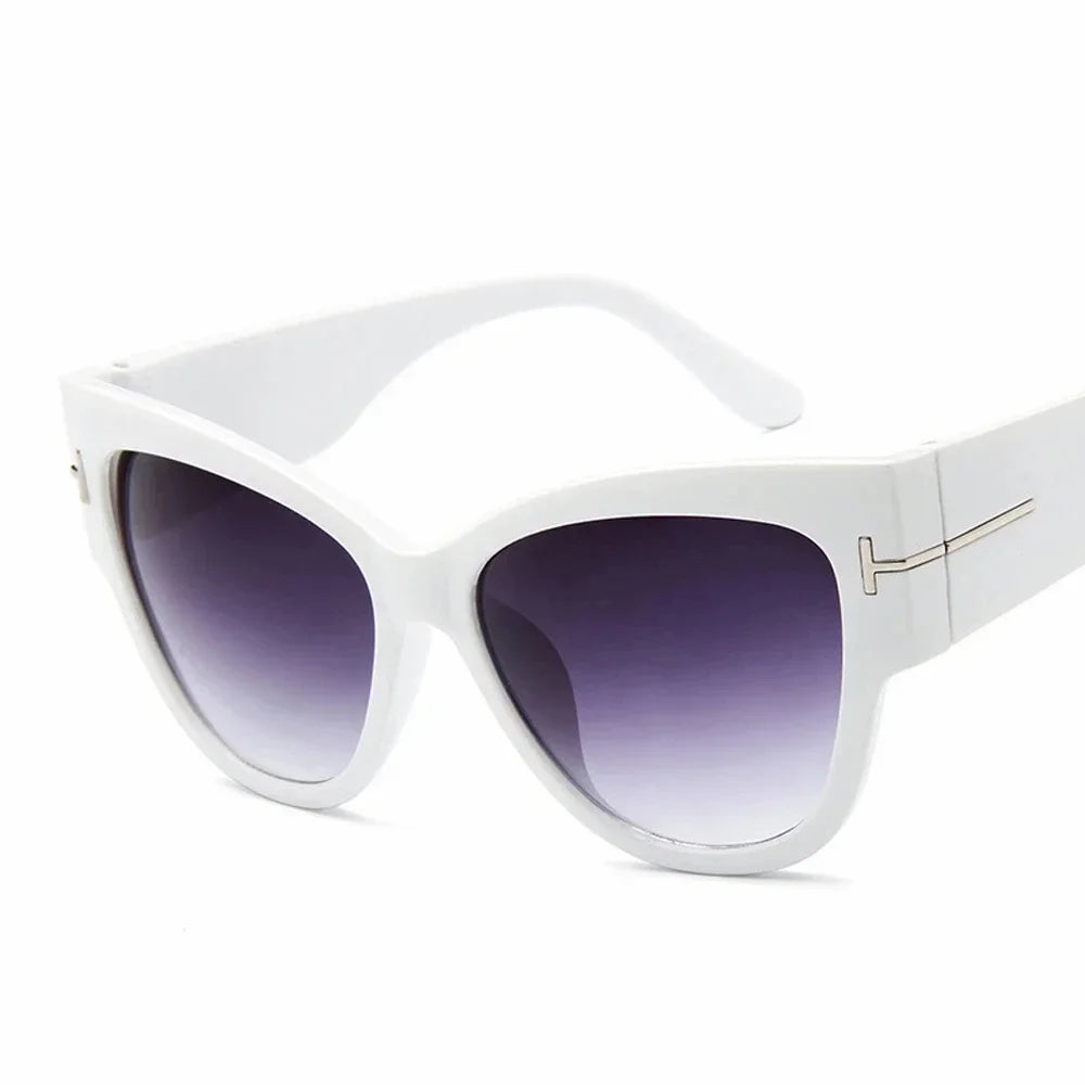 RBB Luxury Black Cat Eye Oversized Sunglasses for Women – 2024 Designer Gradient Shades