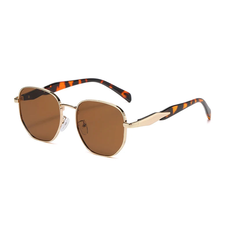 RBB Street Photography Round Metal Sunglasses – Trendy UV Anti-Retro Eyewear for Women