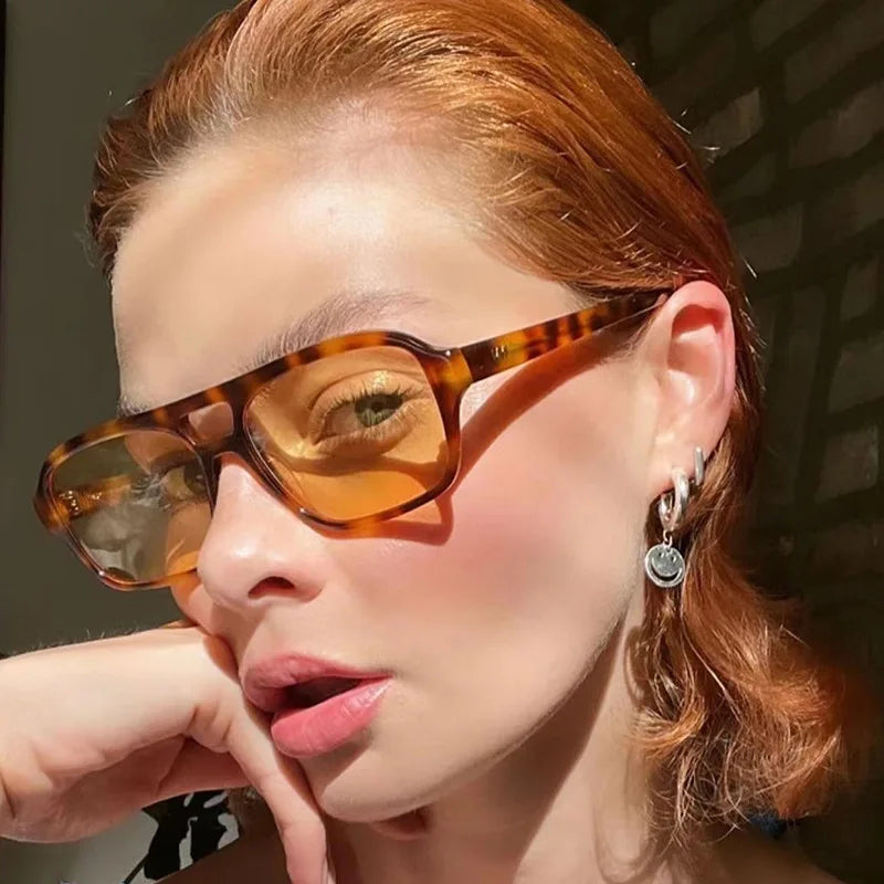 RBB Y2K Double Beam Sunglasses – Small Frame Retro UV Protection Outdoor Eyewear