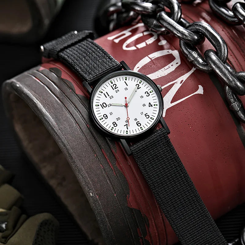 RBB Military Men’s Watch – Luminous, Shock Resistant Sports Quartz Wristwatch with Canvas Strap
