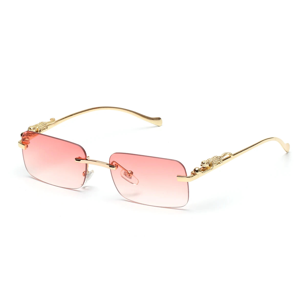 RBB Rimless Square Metal Sunglasses – Unisex UV400 Outdoor Designer Shades