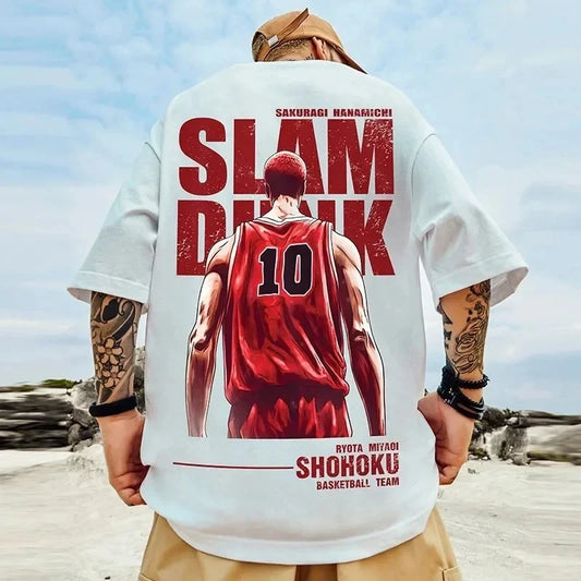 RBB Men's Large Size Cartoon Print Hip-Hop Streetwear Cotton Short Sleeve T-Shirt