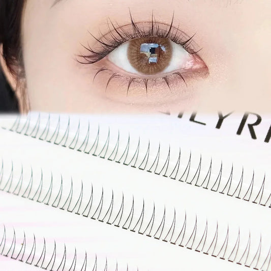 J Curl V-Shape Black Under Eyelash Clusters – Natural Soft Manga Bottom Lashes