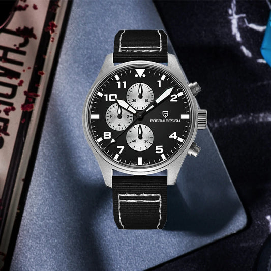 RBB Pilot Chronograph Men’s Quartz Watch – 100M Waterproof, Sapphire Glass, Stainless Steel Luxury Timepiece