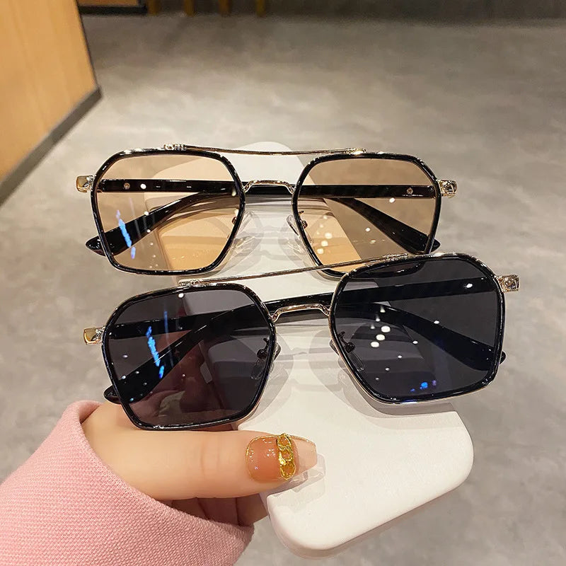 RBB Square Designer Sunglasses for Women | Vintage Small Frame | RBB UV400 Luxury Metal Shades