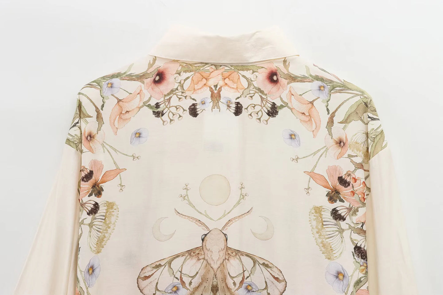 European And American 2025 Spring And Summer New Women's Casual Style Simple Flower Printed Shirt