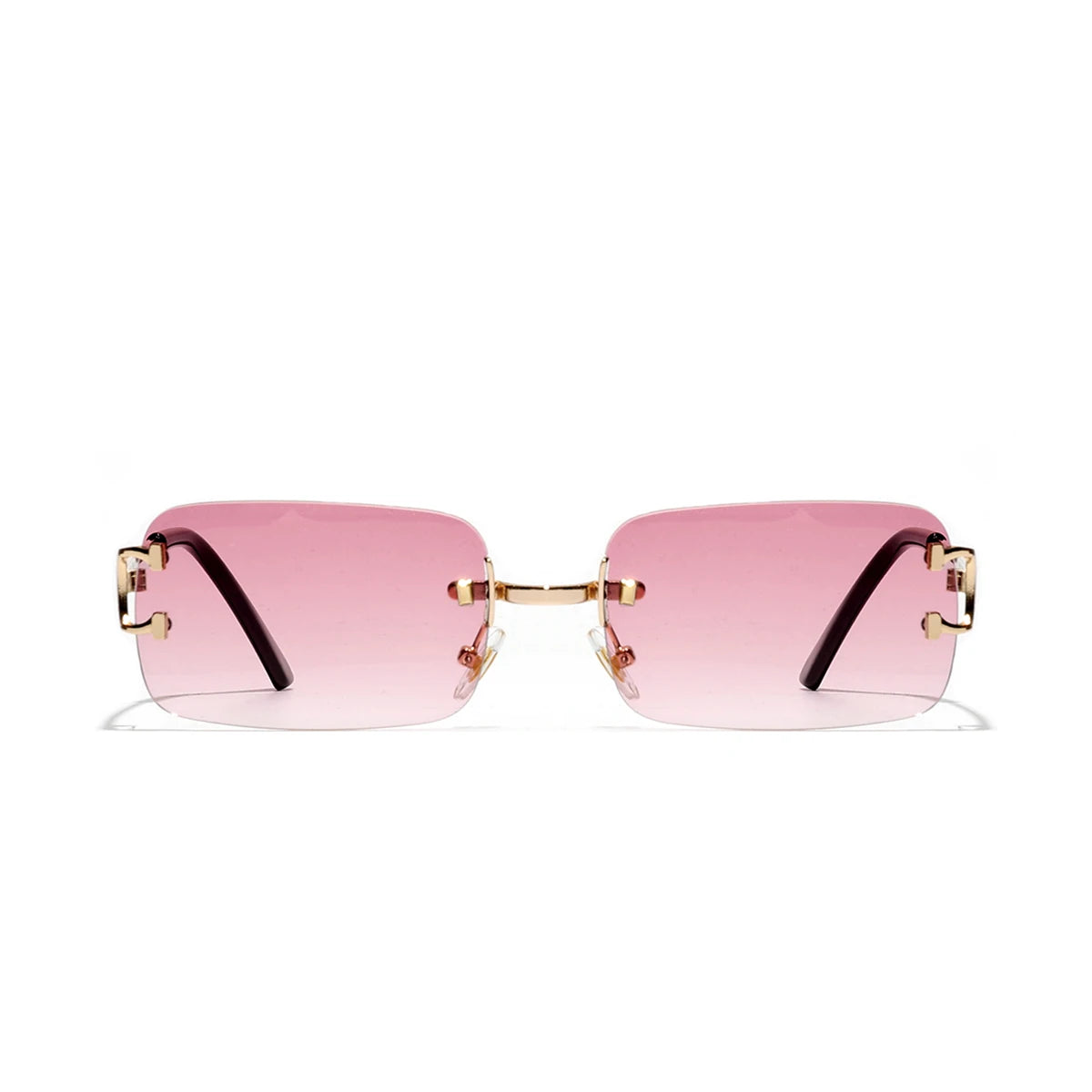 RBB 2025 Rimless Square UV400 Sunglasses – Unisex Designer Outdoor Metal Frame Shades
