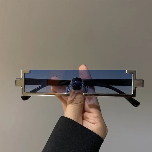 RBB Rectangle Metal Frame Sunglasses – UV400 Hip-Hop Fashion Eyewear (Unisex)