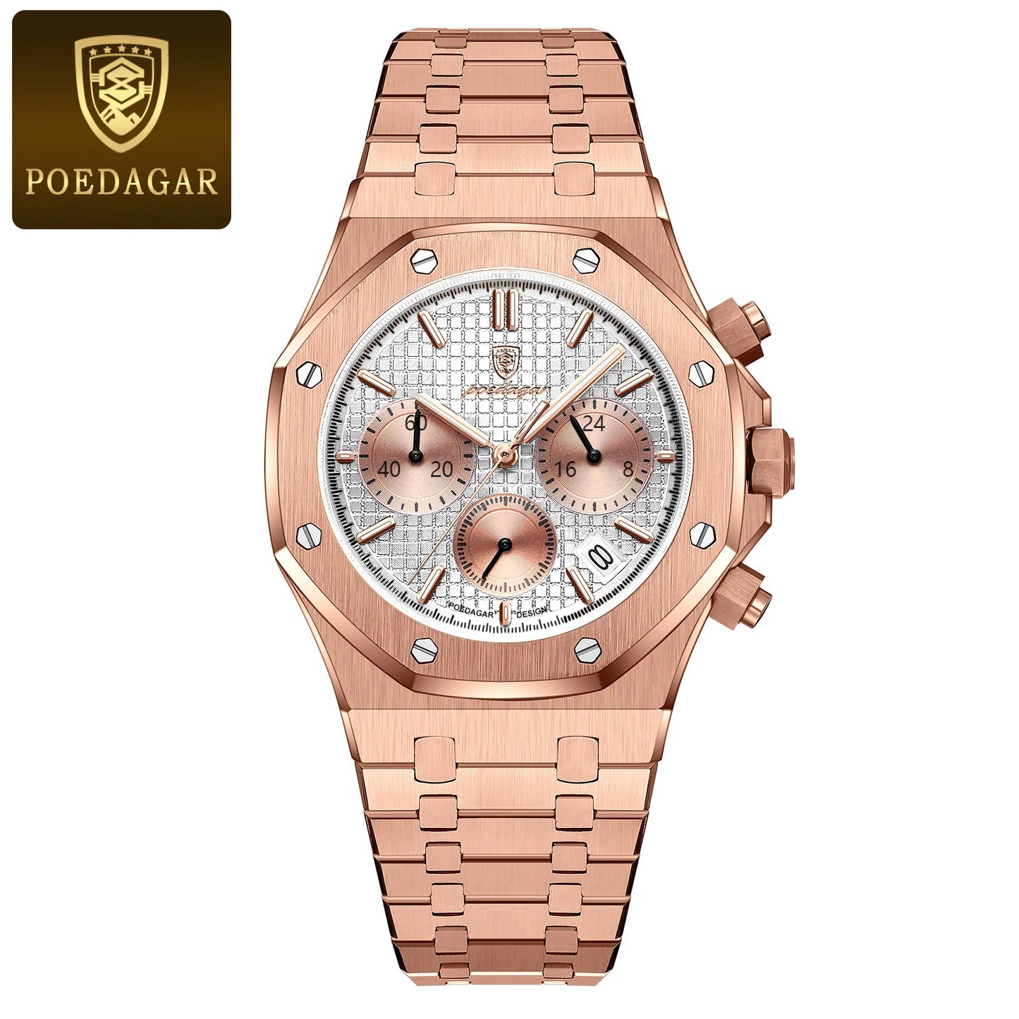 RBB Luxury Men's Stainless Steel Chronograph Watch – Military Style, Waterproof & Luminous Quartz Wristwatch