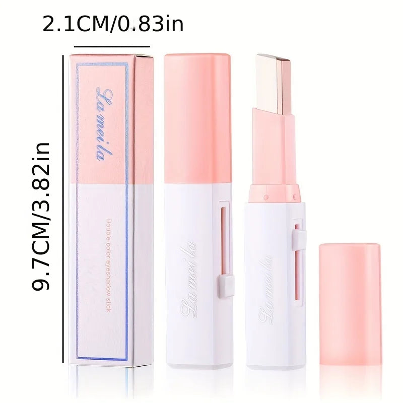 Two-Color Gradient Eyeshadow Stick – Natural 3D Effect, Long-Lasting & No Smudge