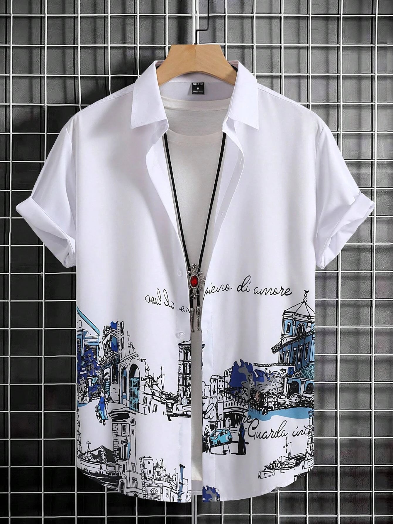 RBB Men’s Coconut Tree Print Shirt – Casual Summer Button-Down