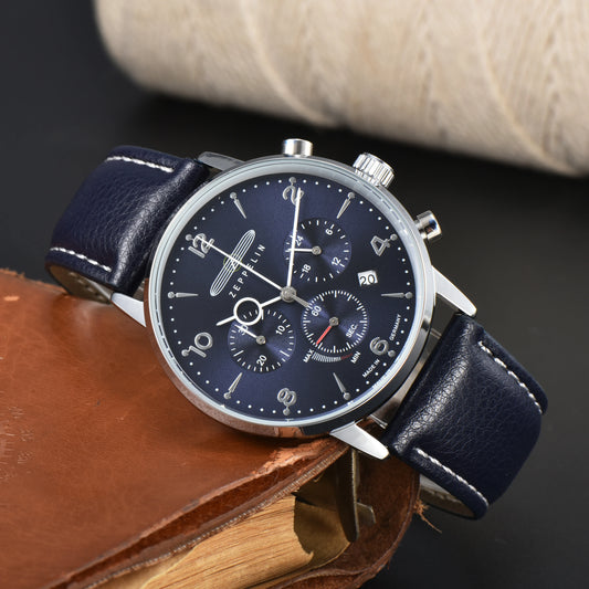 RBB Zeppelin Hindenburg Series Men's Quartz Watch – Retro Business Casual Style, 3 Color Options