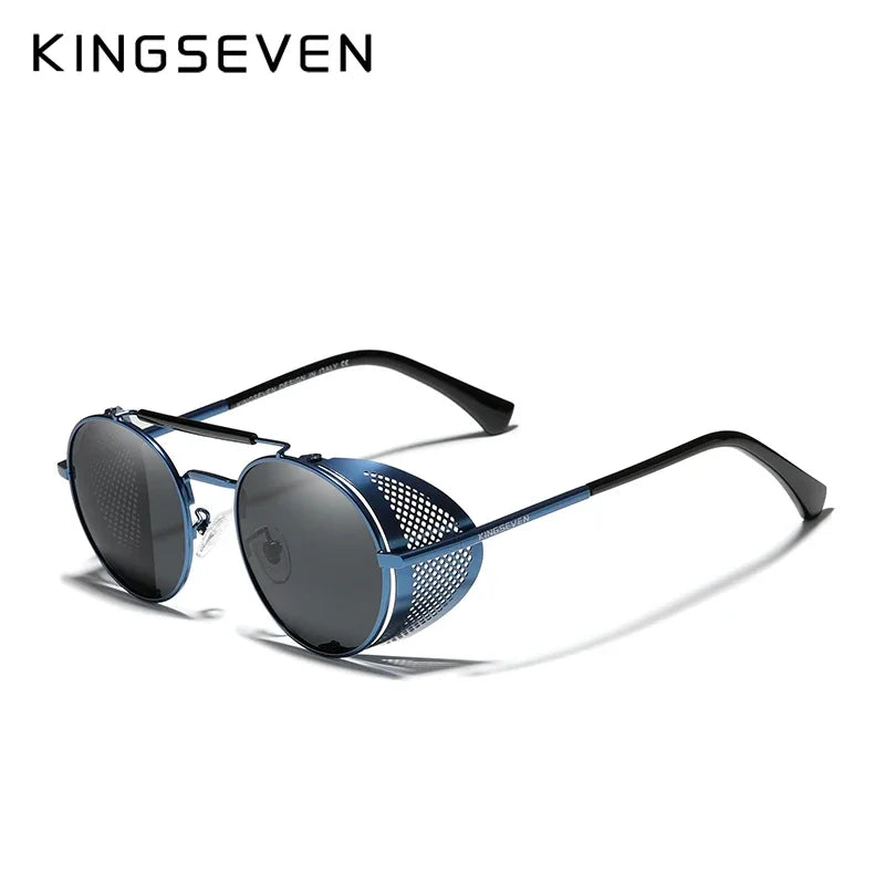 RBB Gothic Steampunk Polarized Sunglasses | UV400 Round Pilot Frame | RBB Vintage Designer Eyewear