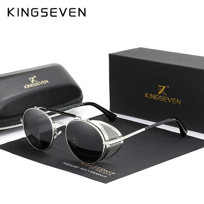RBB Retro Steampunk Round Sunglasses – Polarized UV400 Gothic Vintage Eyewear