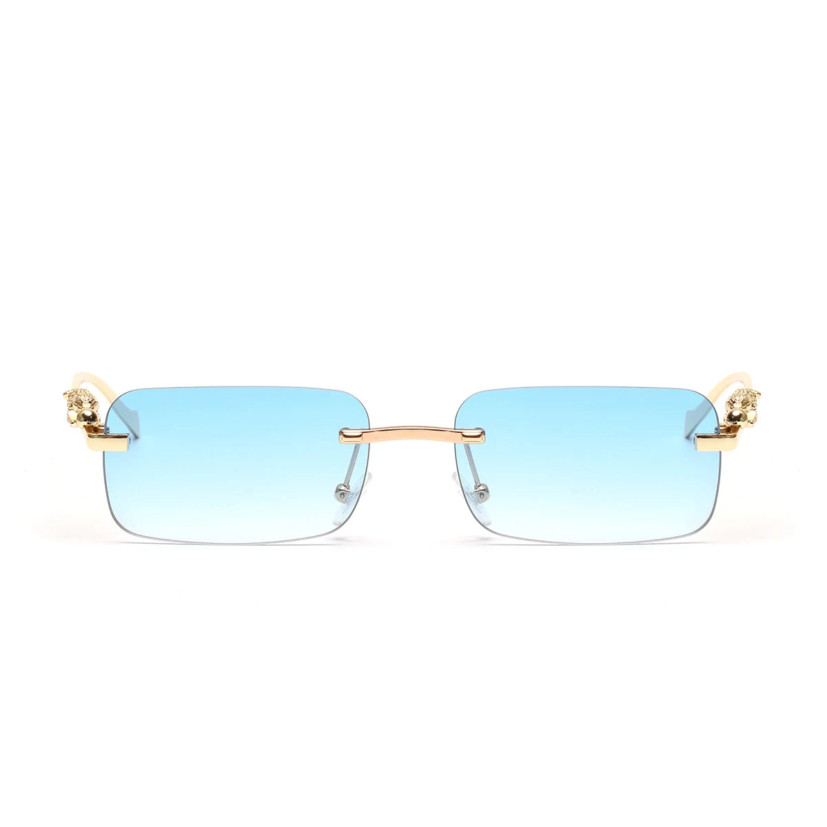 RBB Rimless Square Metal Sunglasses – Unisex UV400 Outdoor Designer Shades